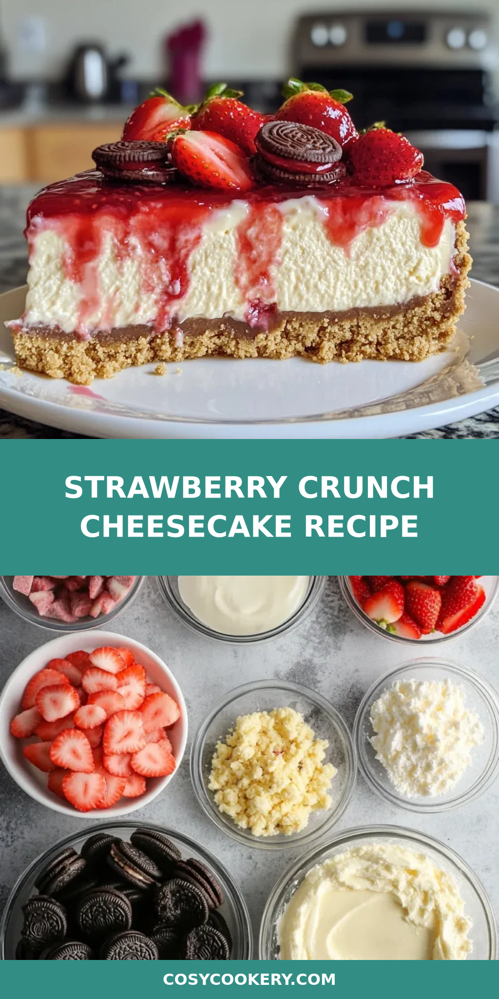 Strawberry Crunch Cheesecake Recipe