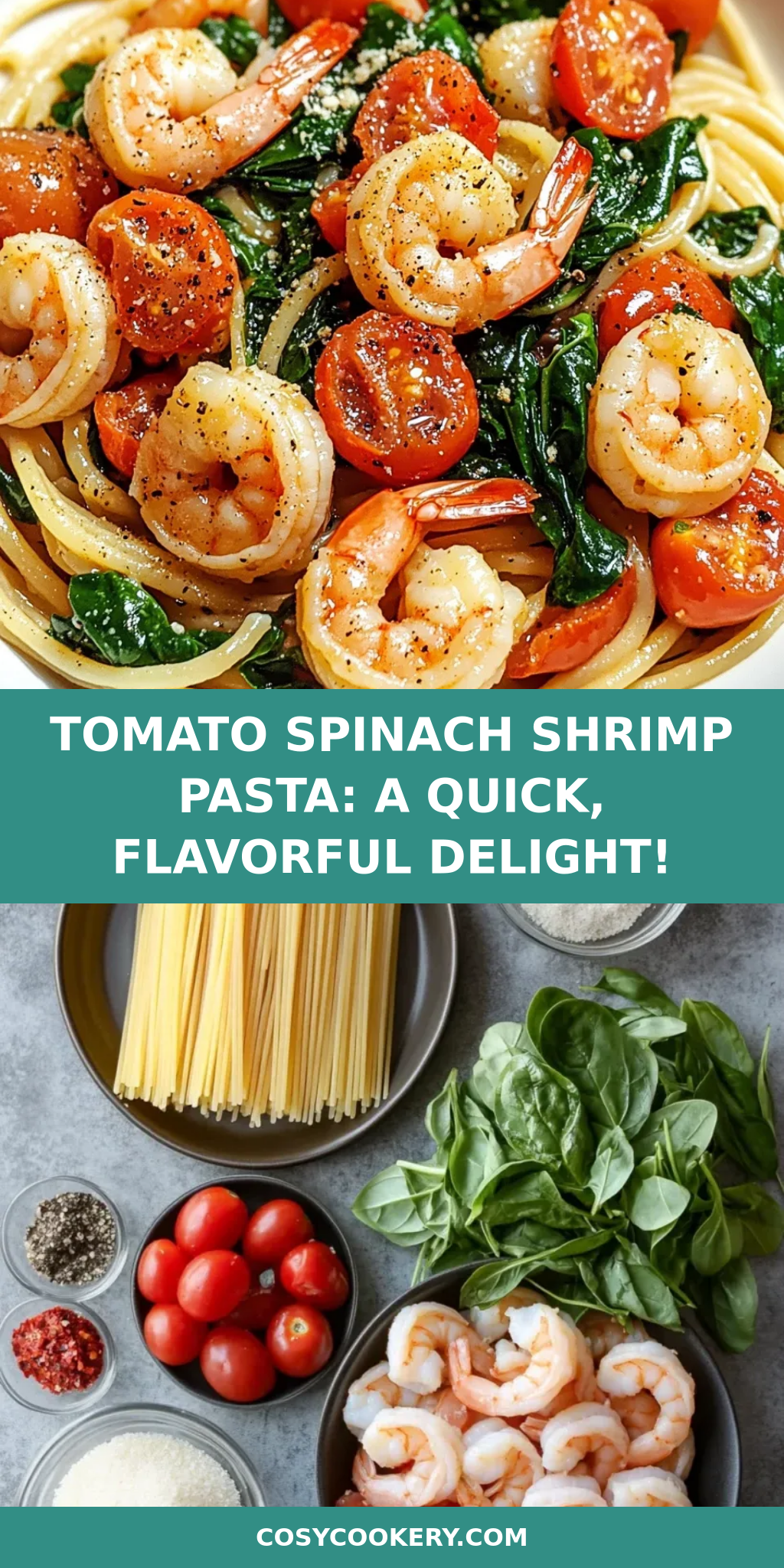Tomato Spinach Shrimp Pasta: A Quick, Flavorful Delight!