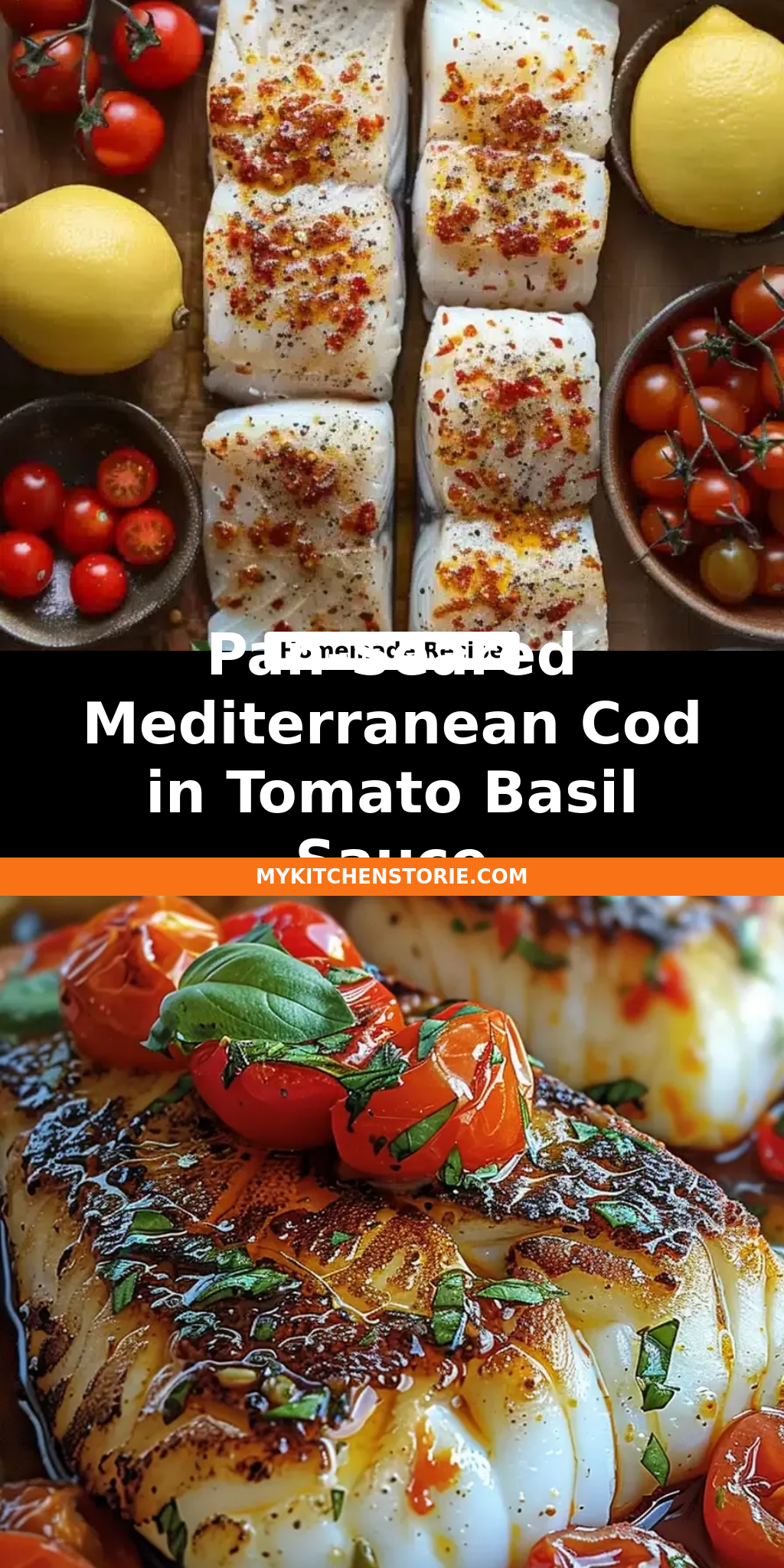 Pan-Seared Mediterranean Cod in Tomato Basil Sauce