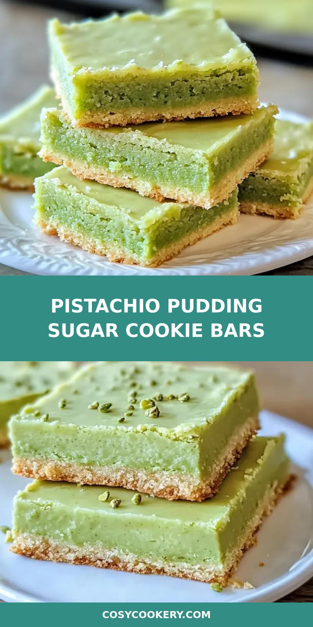 Pistachio Pudding Sugar Cookie Bars