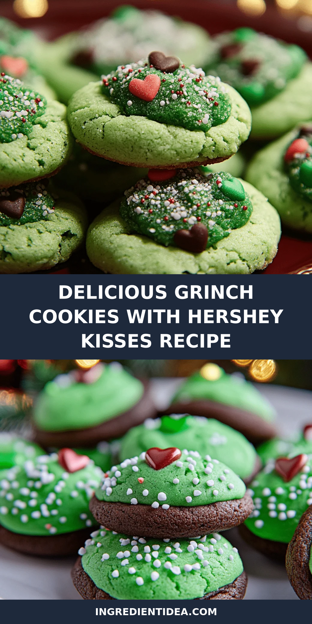 Delicious Grinch Cookies with Hershey Kisses Recipe
