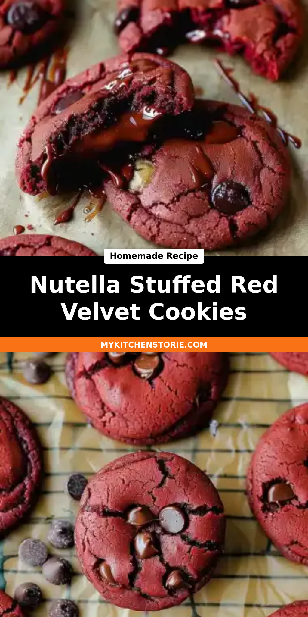 Nutella Stuffed Red Velvet Cookies