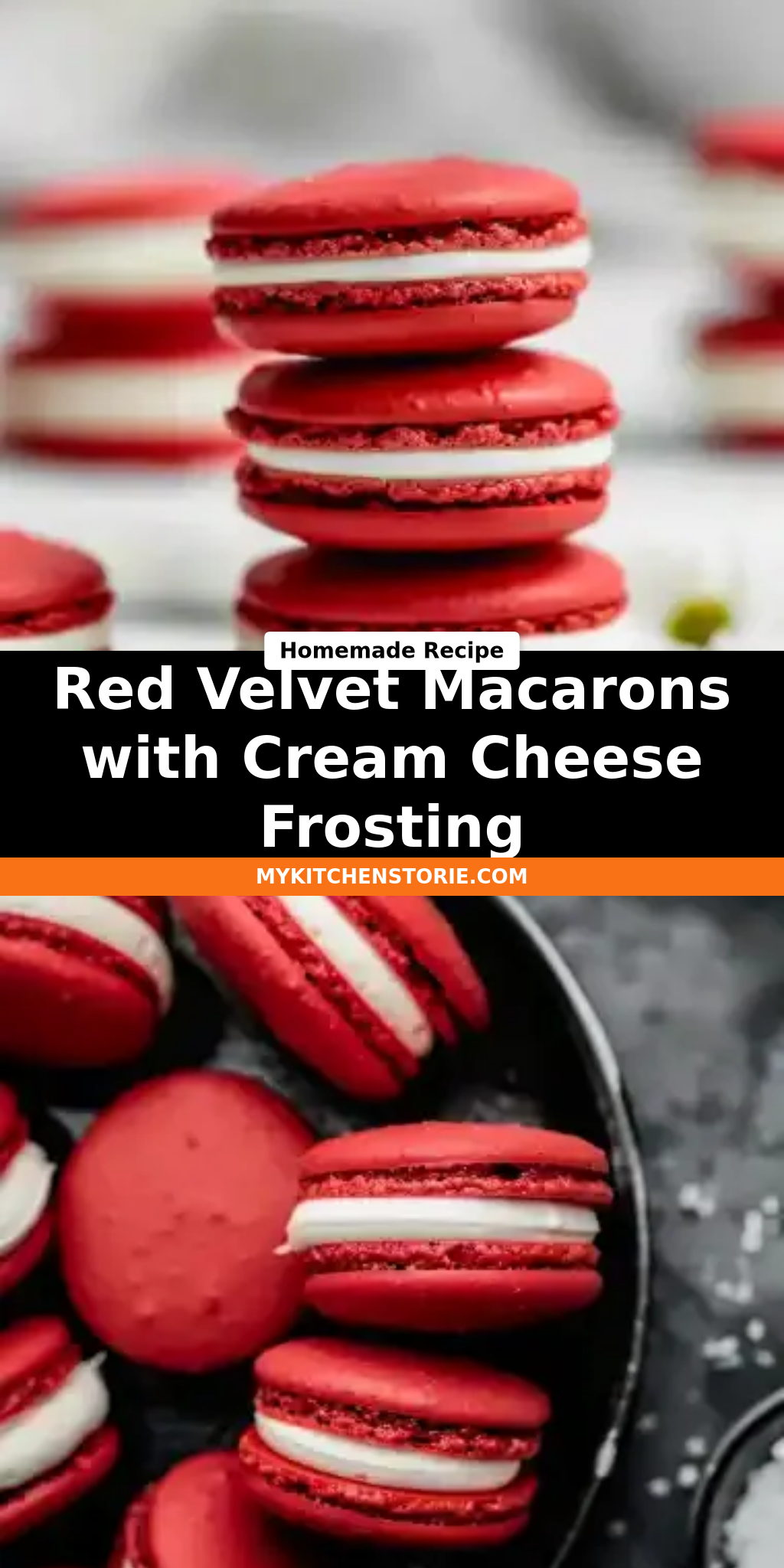 Red Velvet Macarons with Cream Cheese Frosting