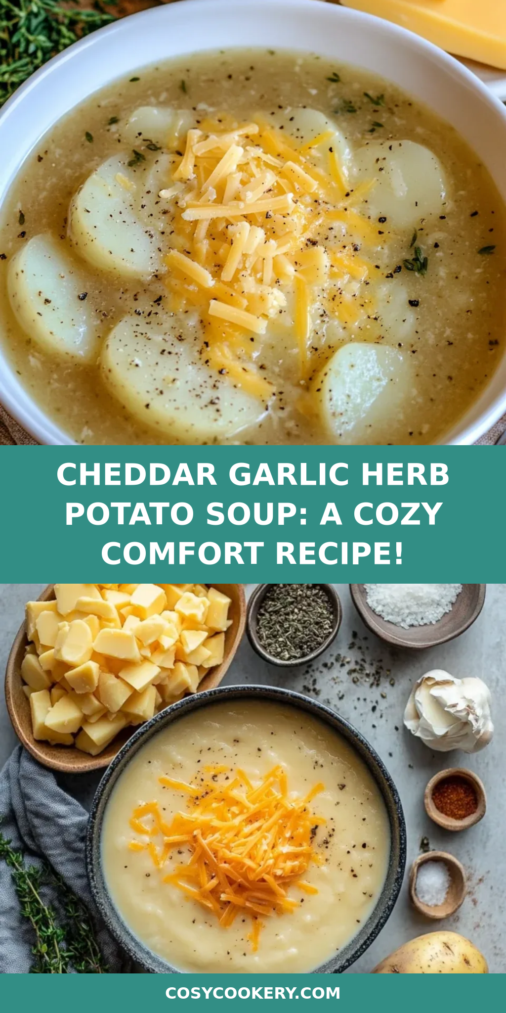 Cheddar Garlic Herb Potato Soup: A Cozy Comfort Recipe!