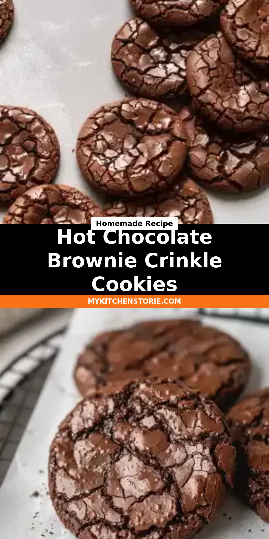 Hot Chocolate Brownie Crinkle Cookies