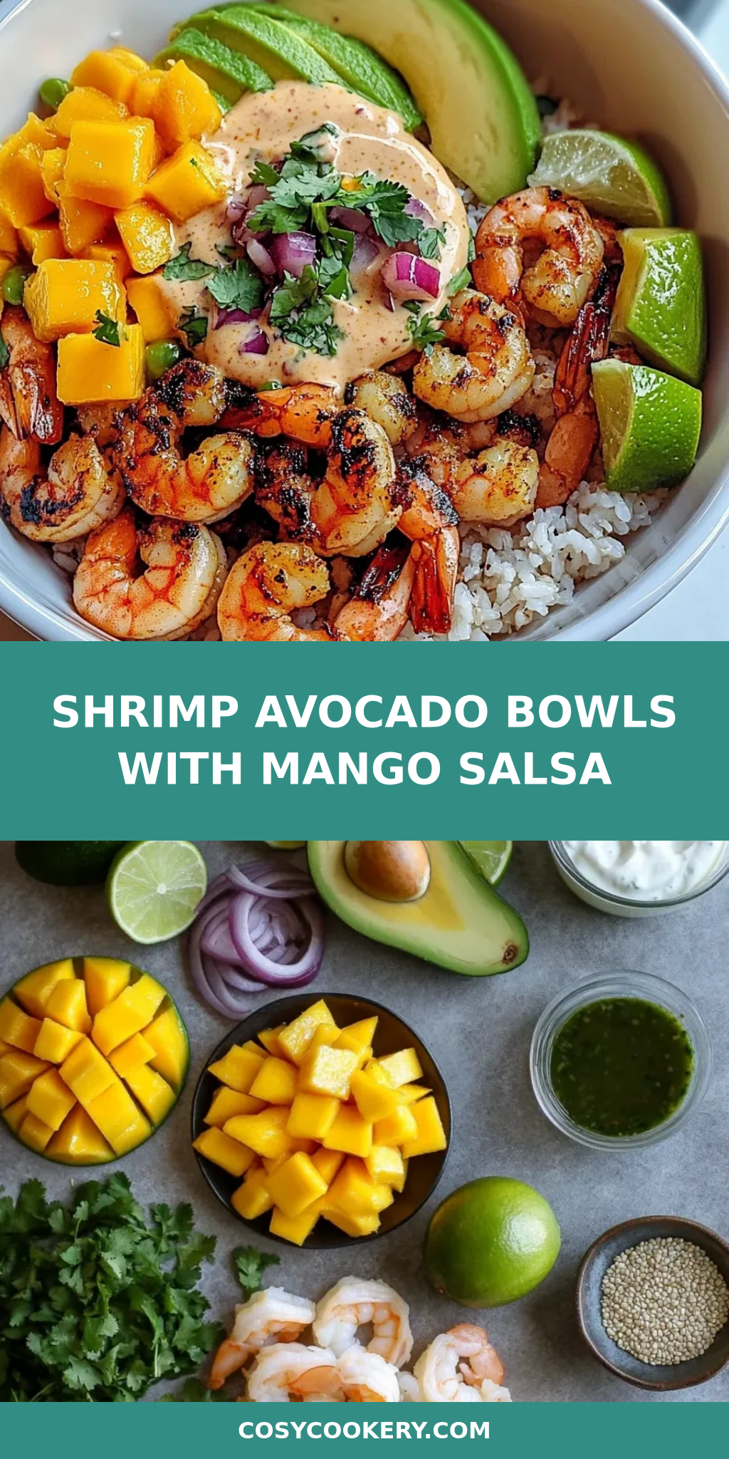 Shrimp Avocado Bowls with Mango Salsa