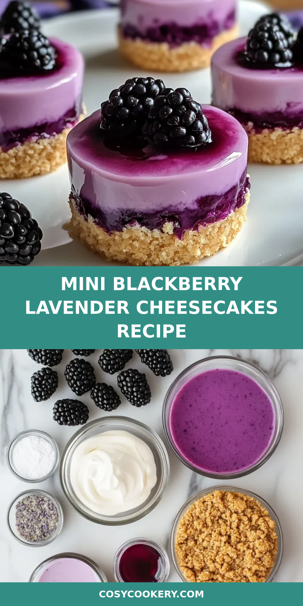 Mini Blackberry Lavender Cheesecakes Recipe