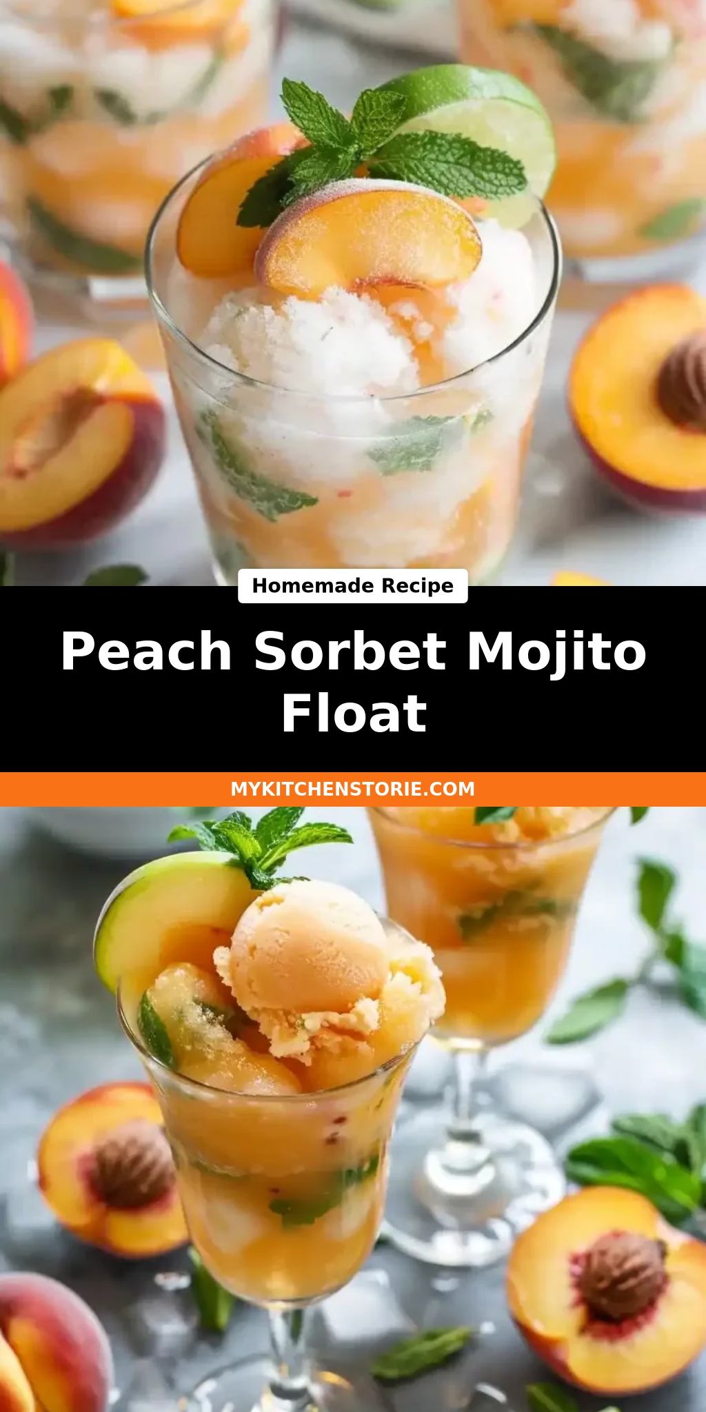 Peach Sorbet Mojito Float
