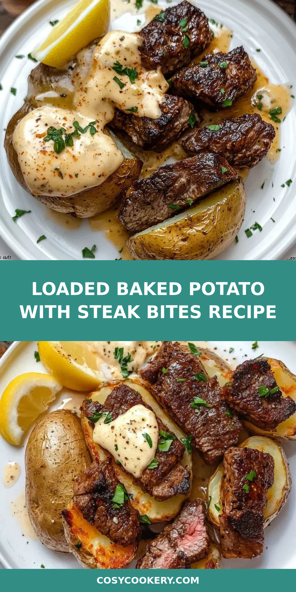 Loaded Baked Potato with Steak Bites Recipe