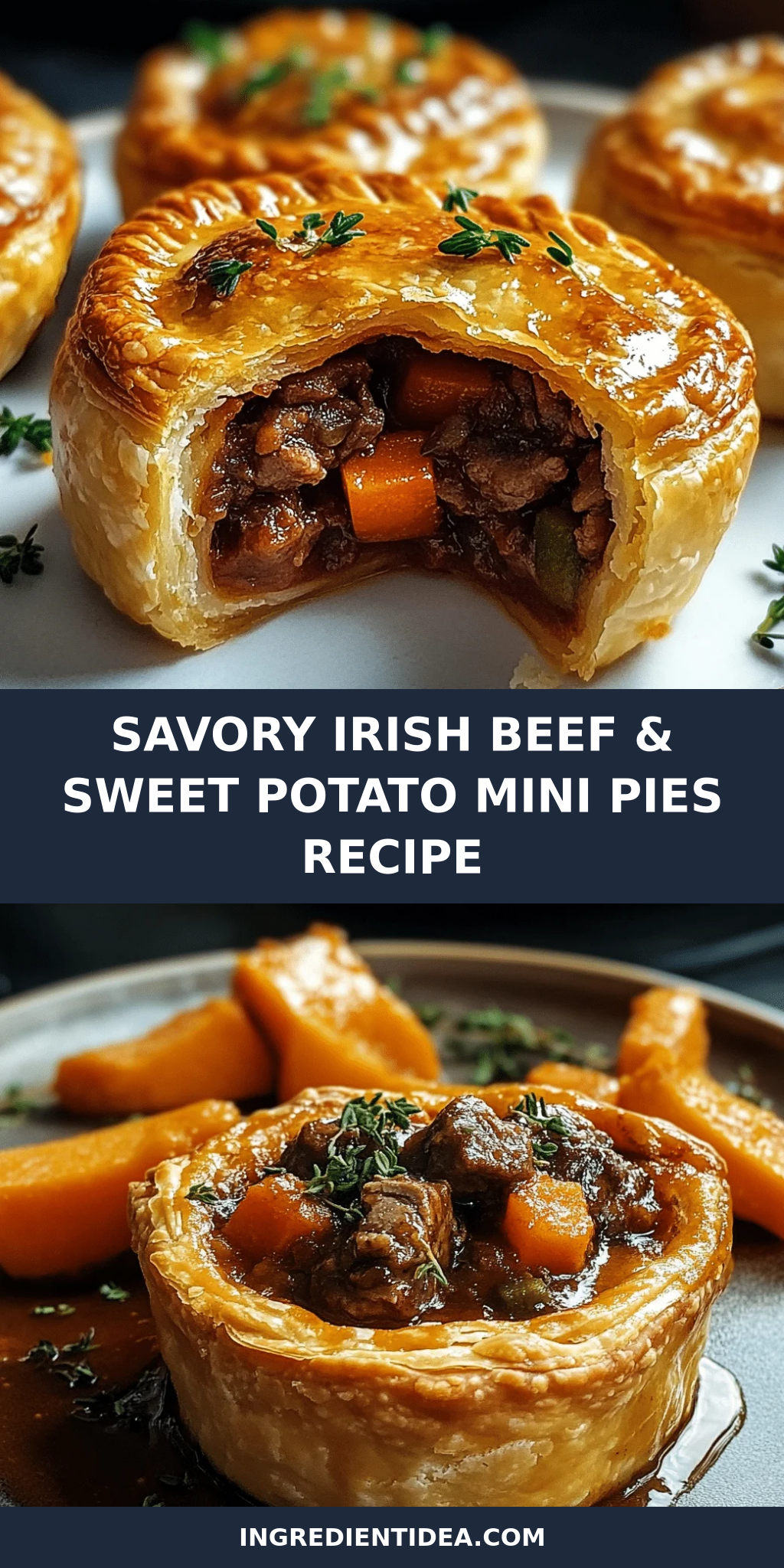 Savory Irish Beef & Sweet Potato Mini Pies Recipe