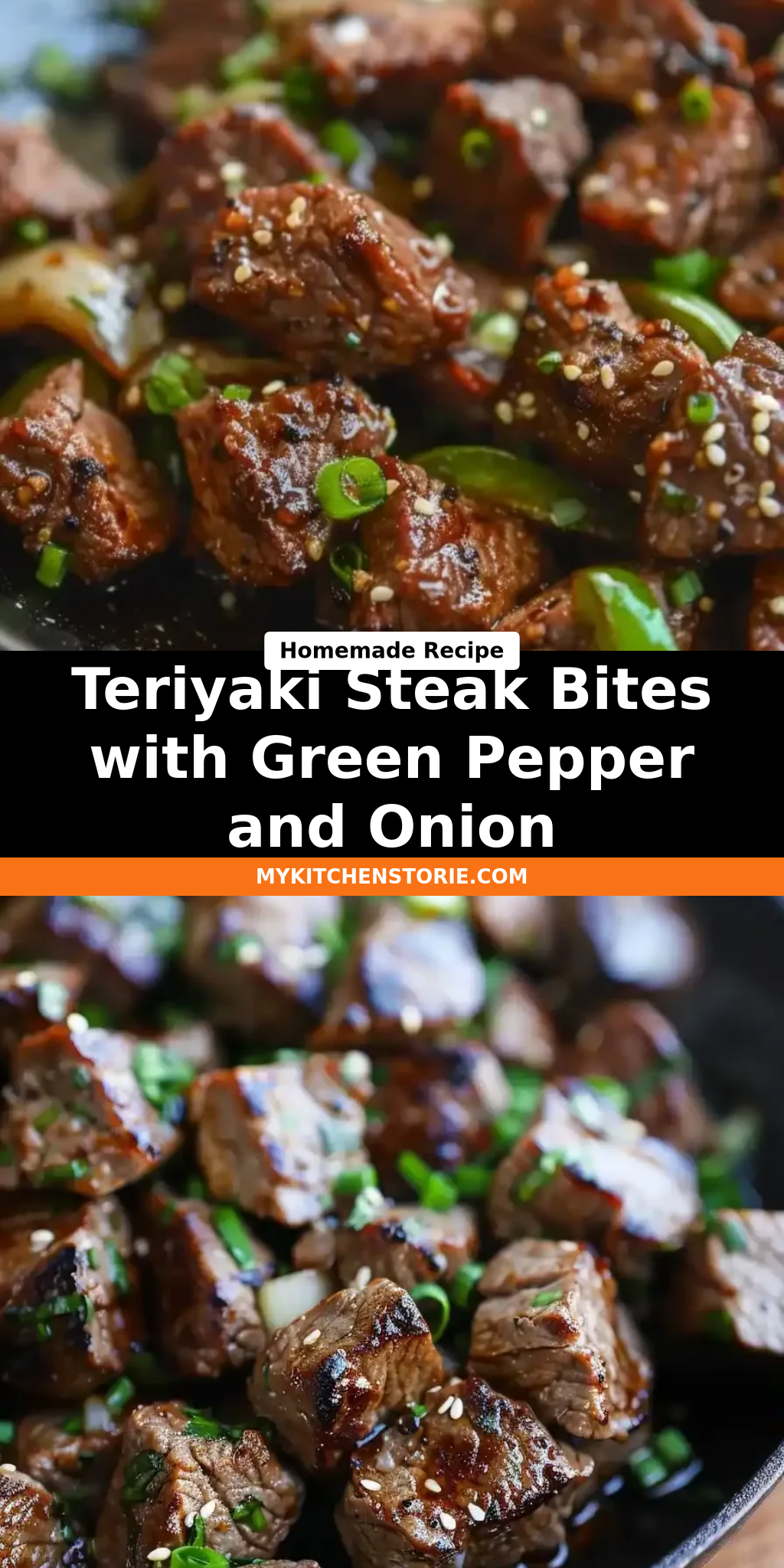 Teriyaki Steak Bites with Green Pepper and Onion