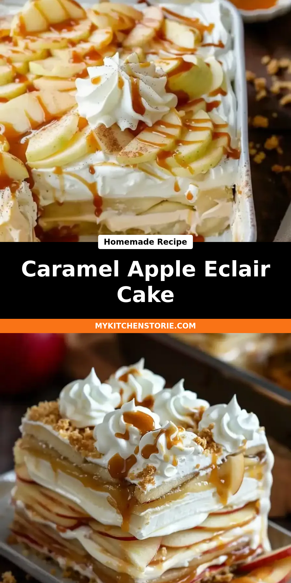 Caramel Apple Eclair Cake