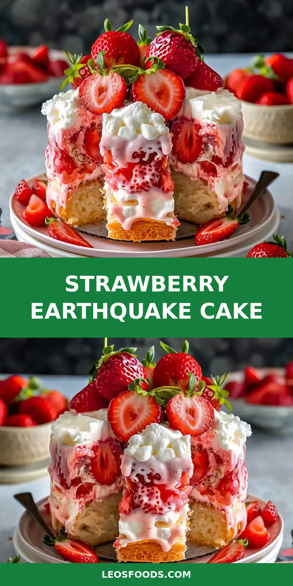 Strawberry Earthquake Cake