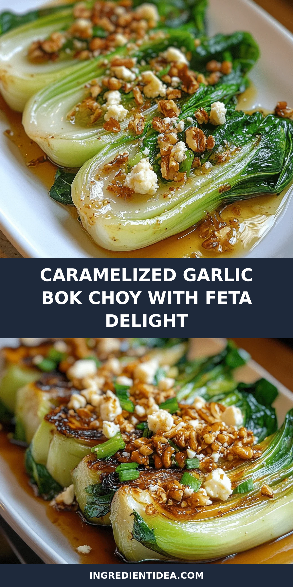 Caramelized Garlic Bok Choy with Feta Delight