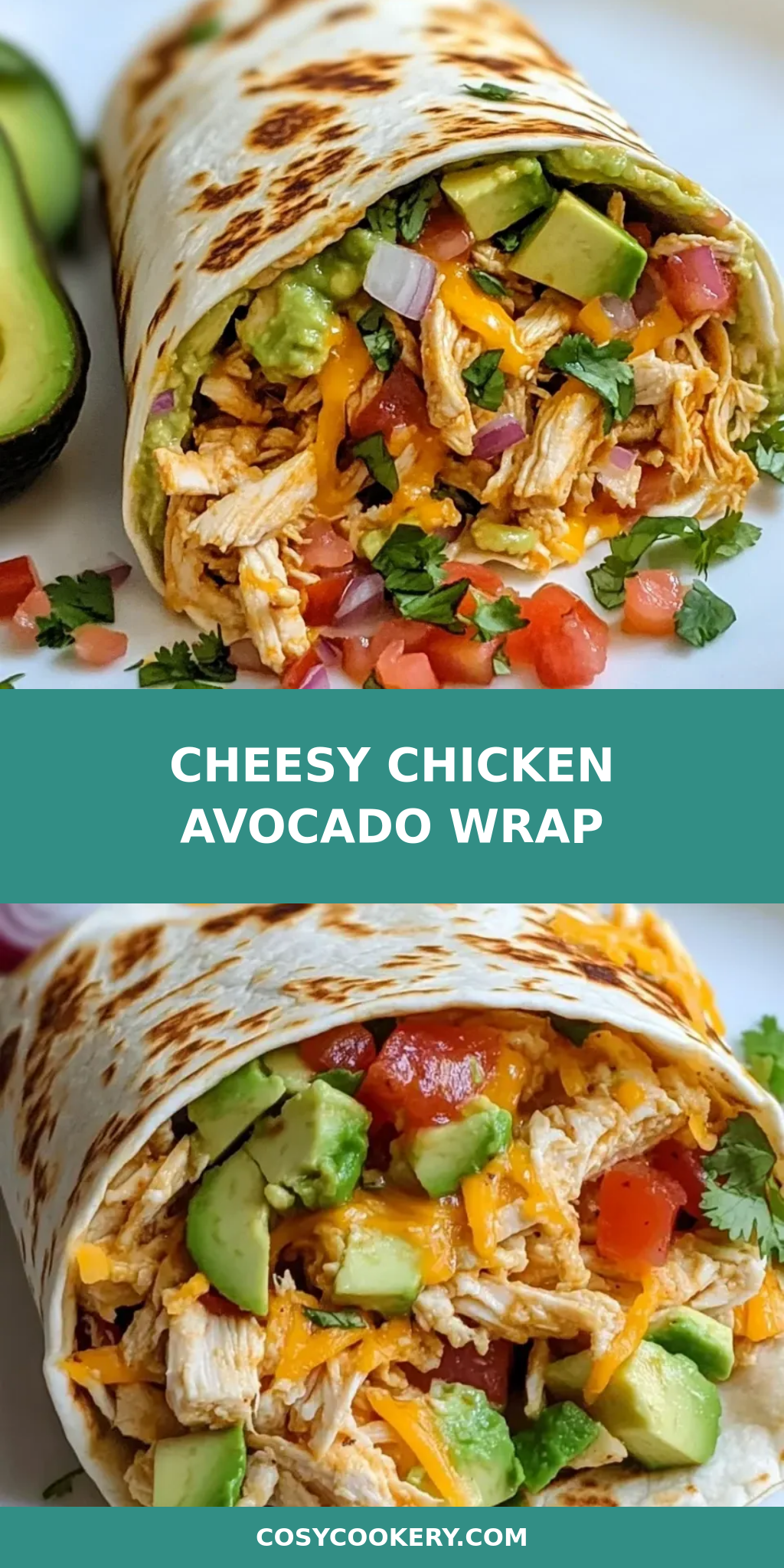 Cheesy Chicken Avocado Wrap