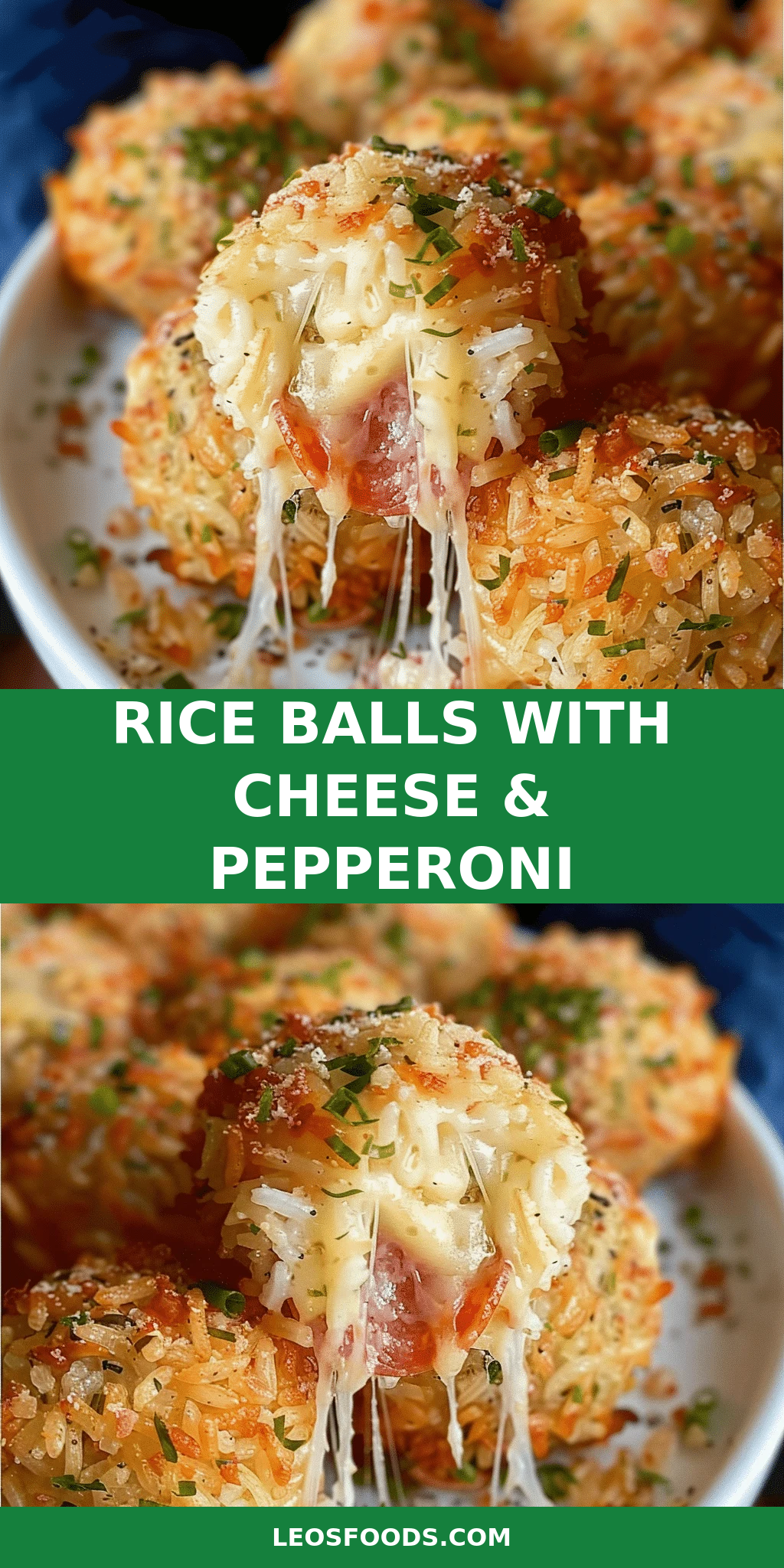 Rice Balls with Cheese & Pepperoni