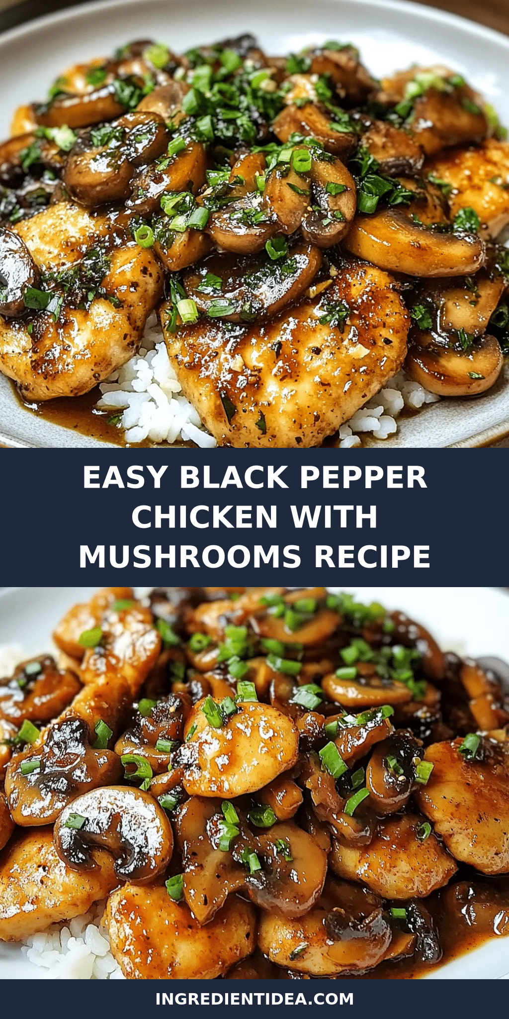 Easy Black Pepper Chicken with Mushrooms Recipe