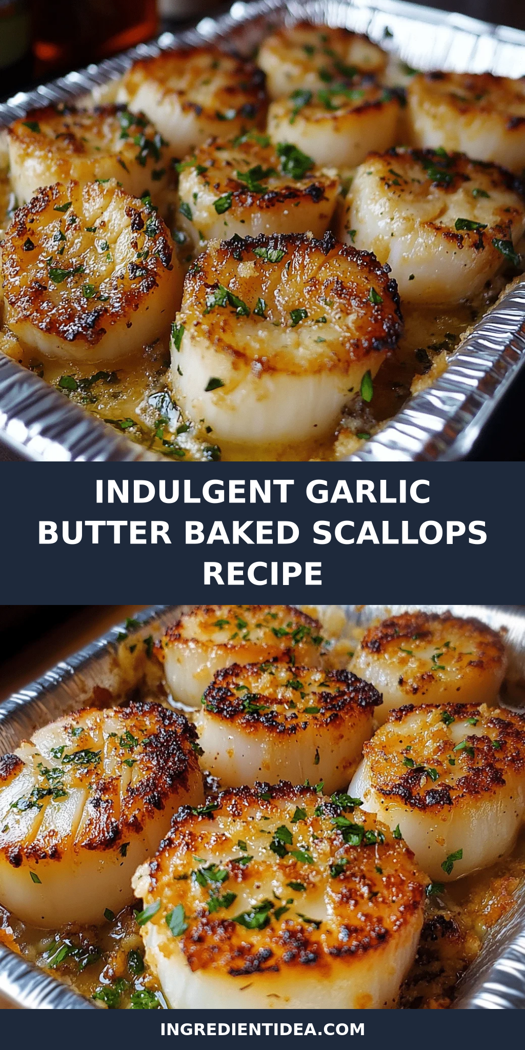 Indulgent Garlic Butter Baked Scallops Recipe
