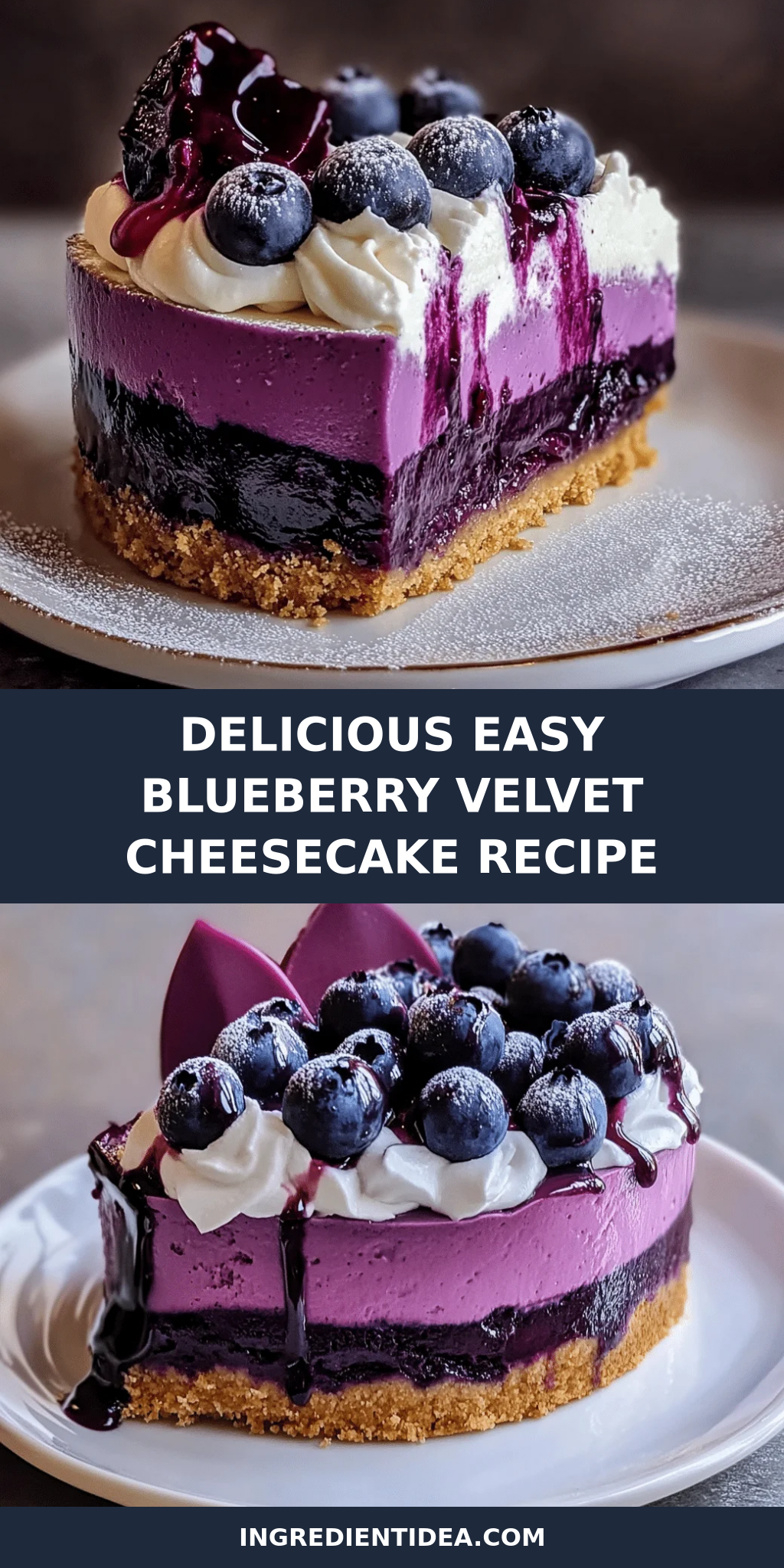 Delicious Easy Blueberry Velvet Cheesecake Recipe