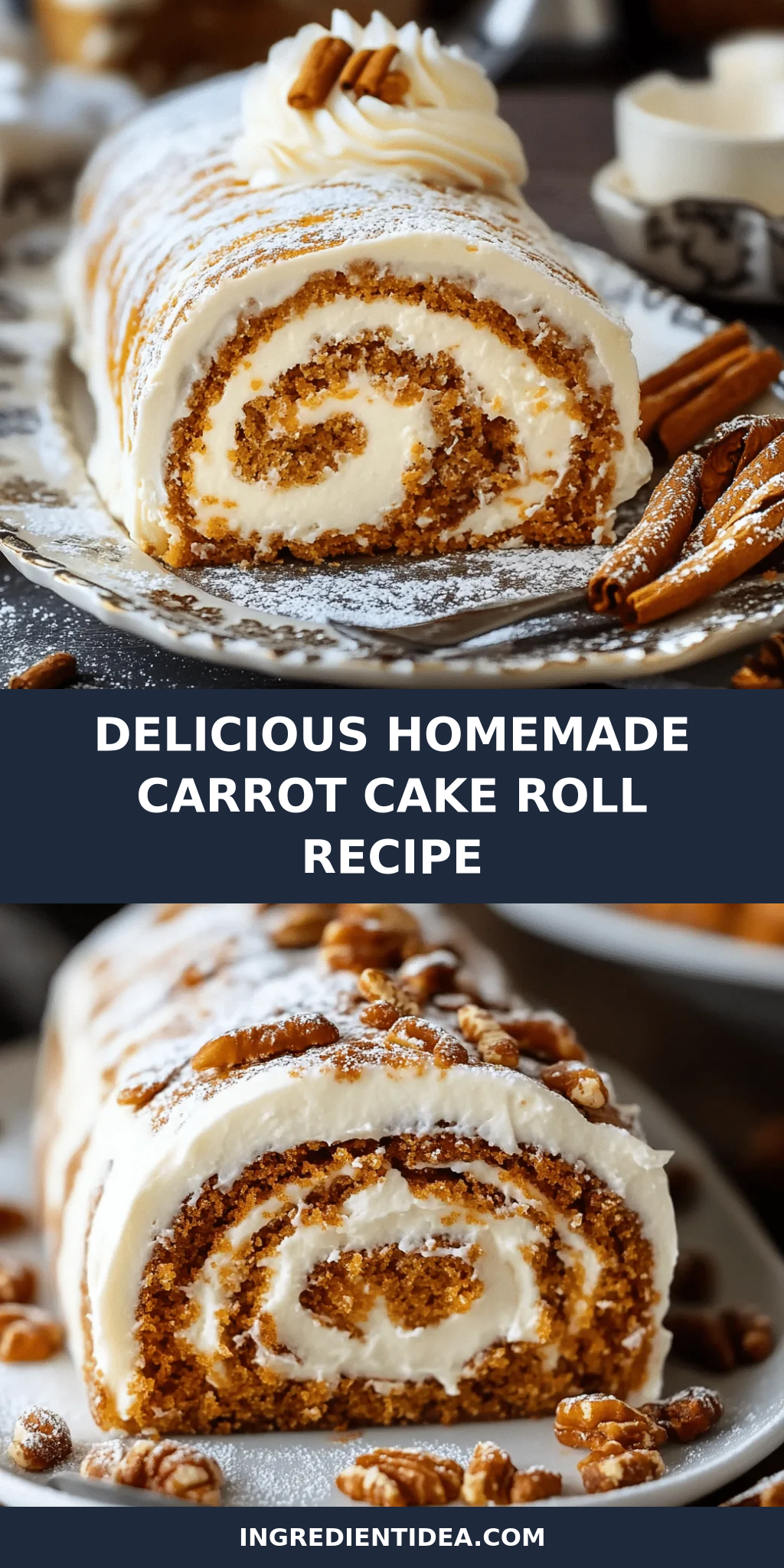 Delicious Homemade Carrot Cake Roll Recipe