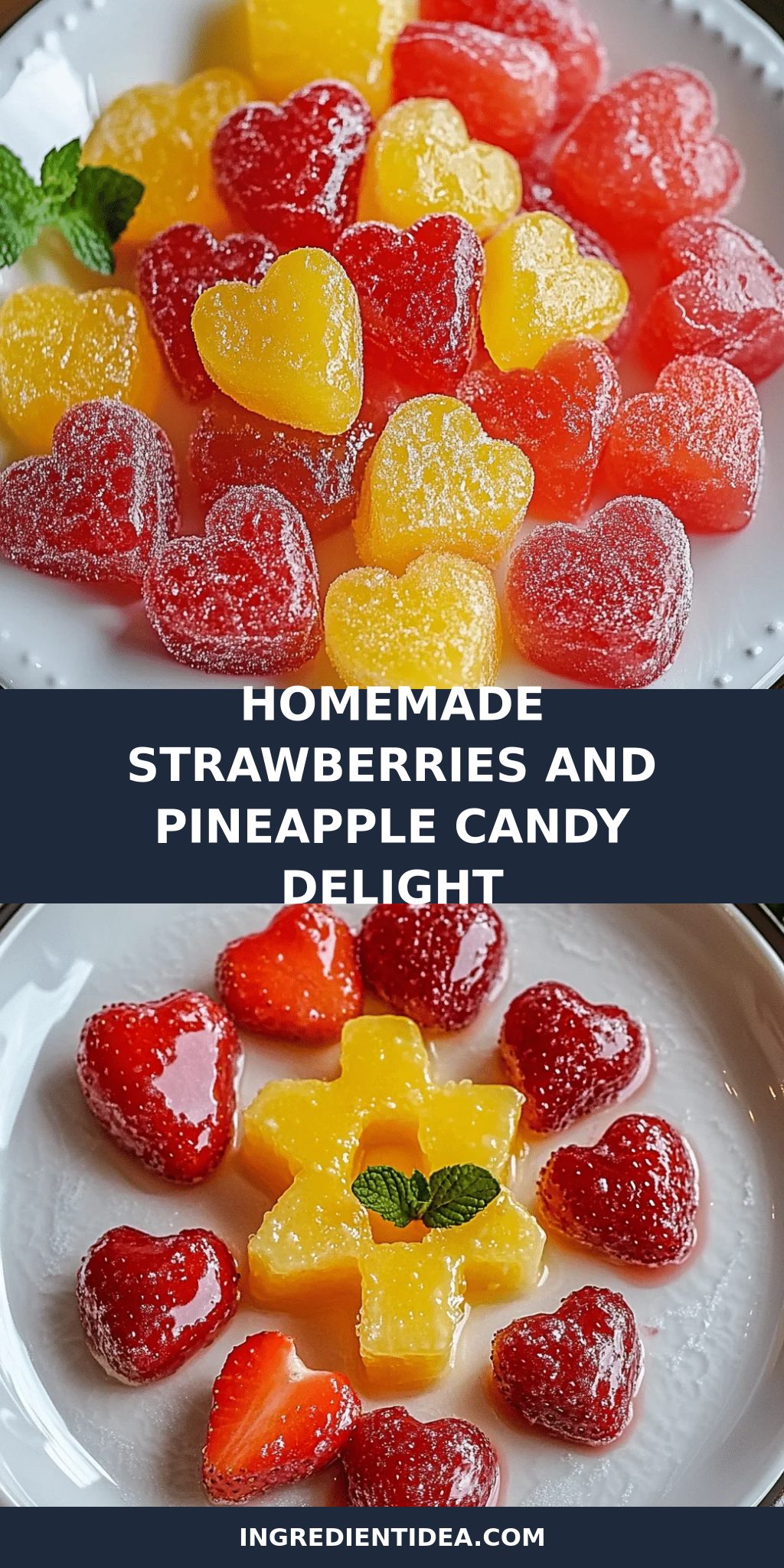 Homemade Strawberries and Pineapple Candy Delight