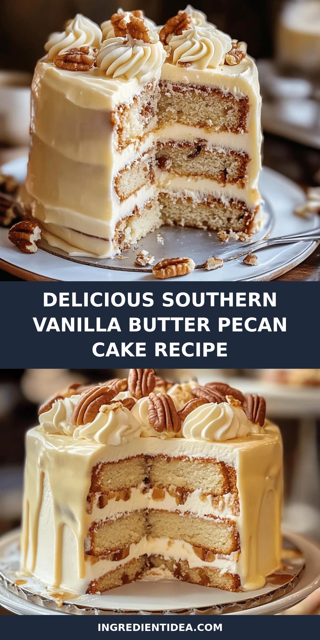 Delicious Southern Vanilla Butter Pecan Cake Recipe