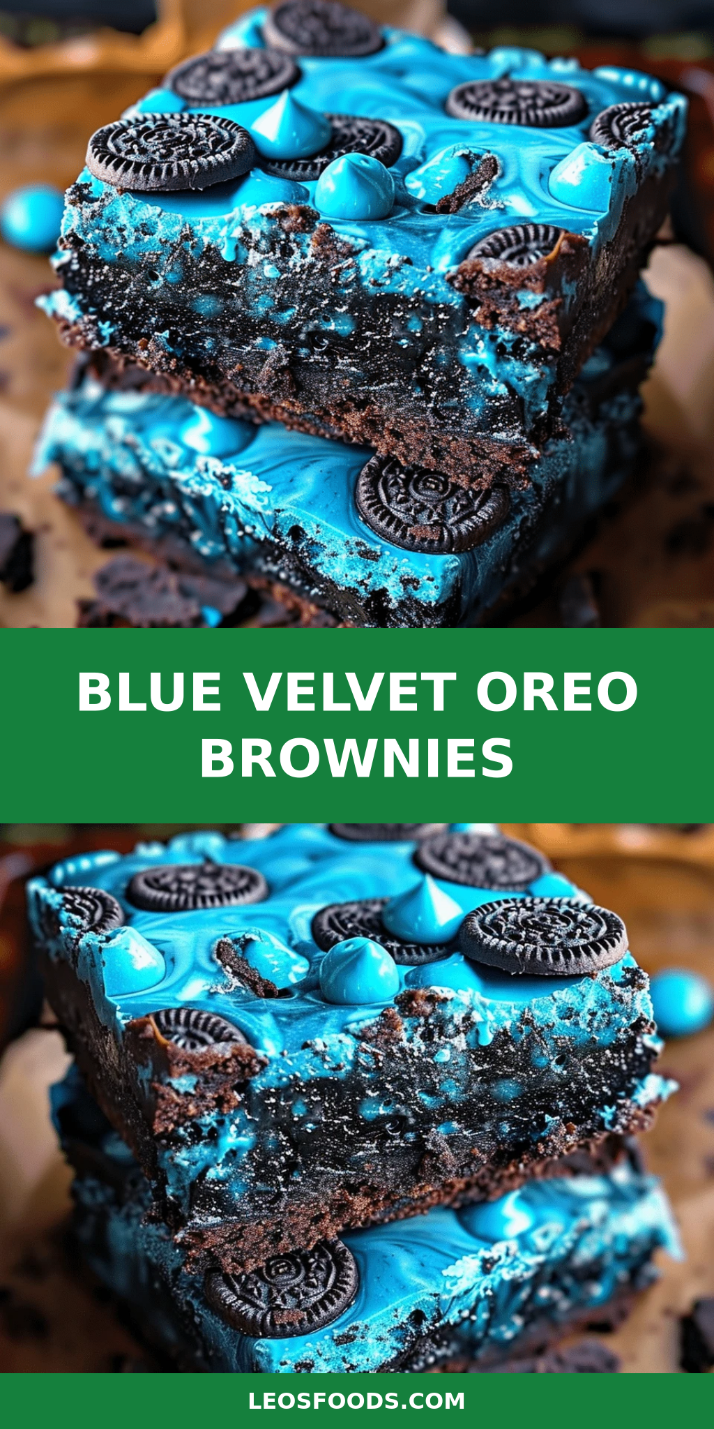 Blue Velvet Oreo Brownies