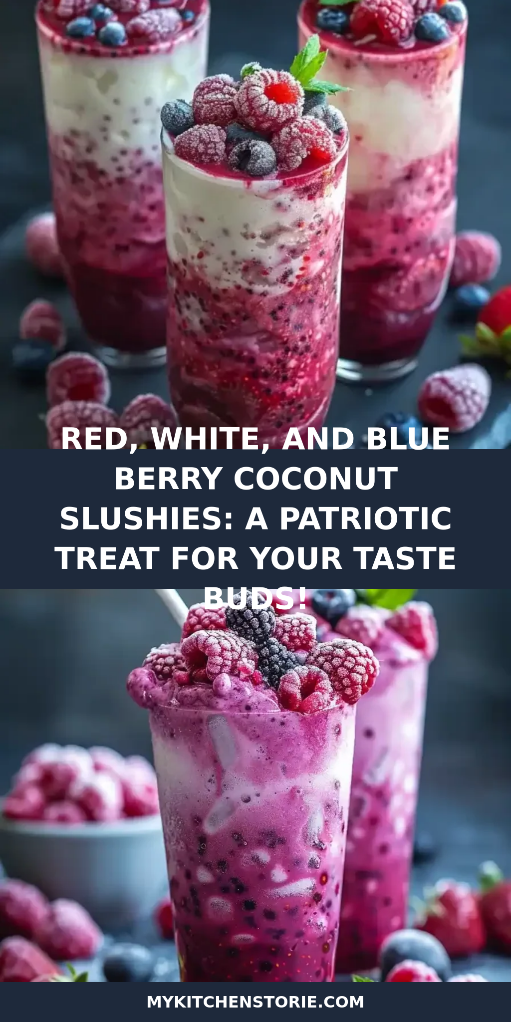 Red, White, and Blue Berry Coconut Slushies: A Patriotic Treat for Your Taste Buds!