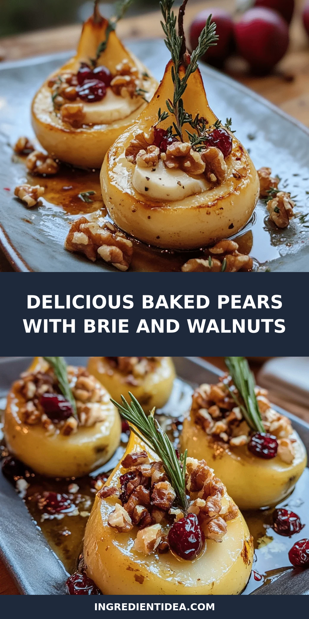 Delicious Baked Pears with Brie and Walnuts