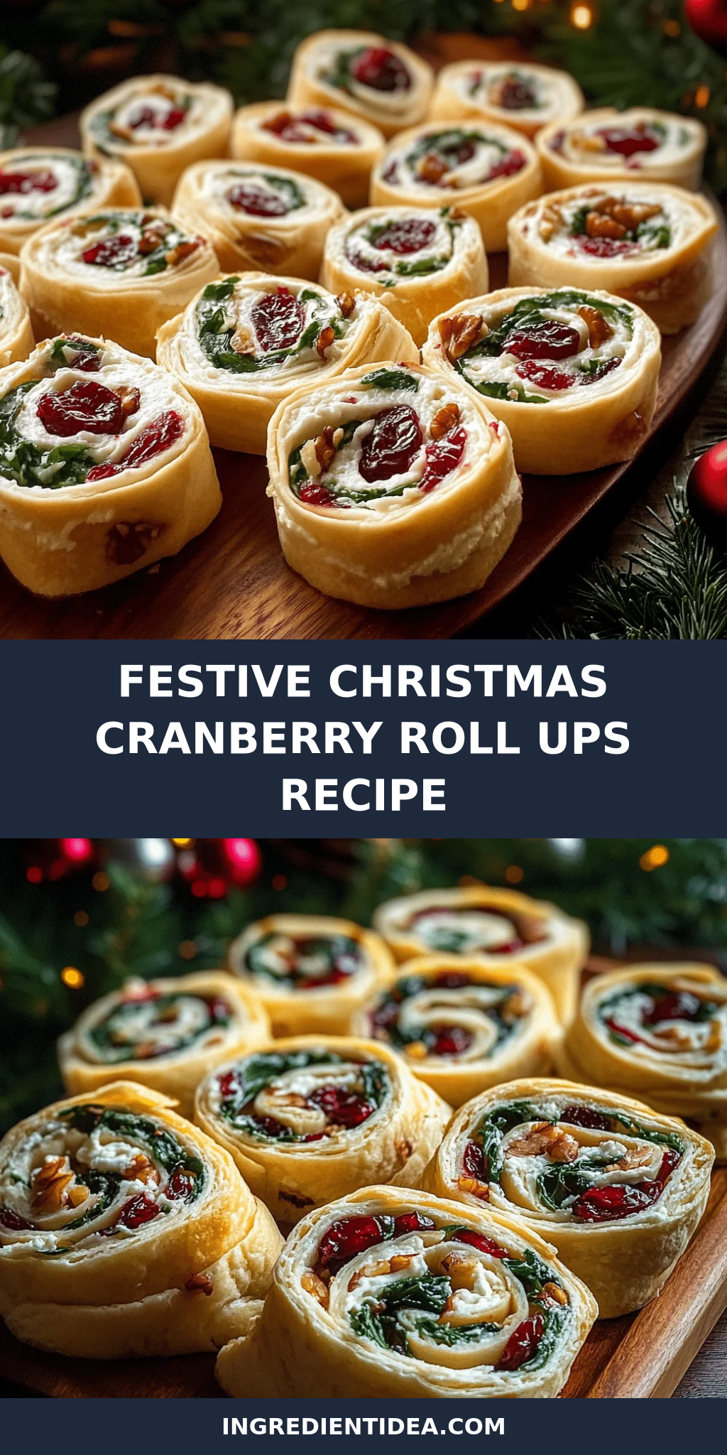 Festive Christmas Cranberry Roll Ups Recipe