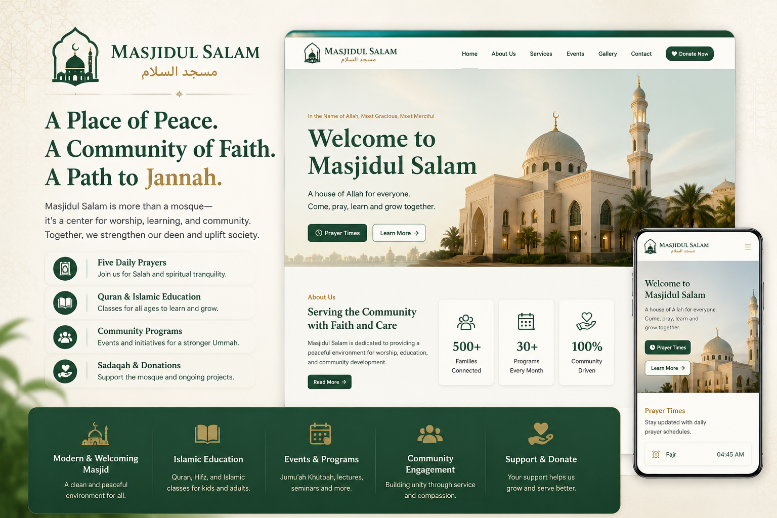 Masjidul Salam — Islamic Center & Sacred Pilgrimage Web Platform cover image