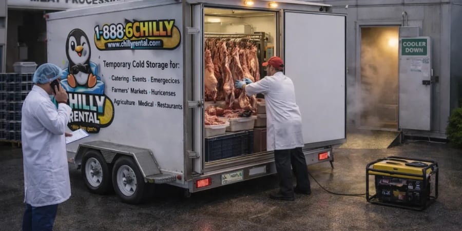 Chilly Rental trailer serving a meat market or butcher shop