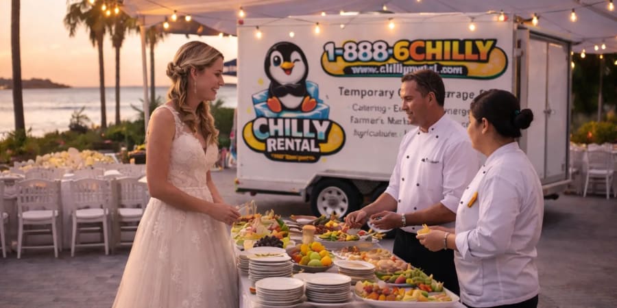 Chilly Rental trailer at a catering or wedding event