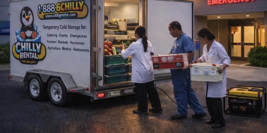 Chilly Rental trailer serving a medical facility