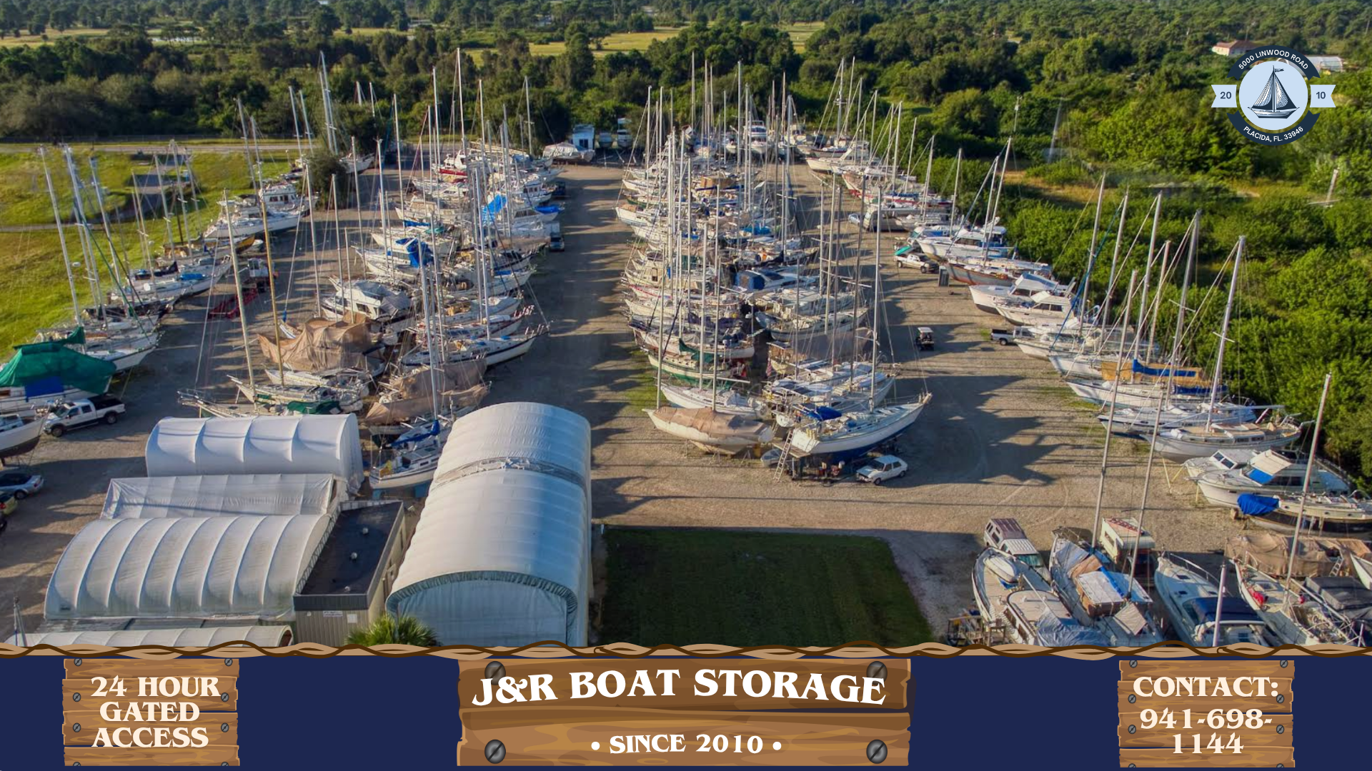 J&R Boat Storage facility aerial view
