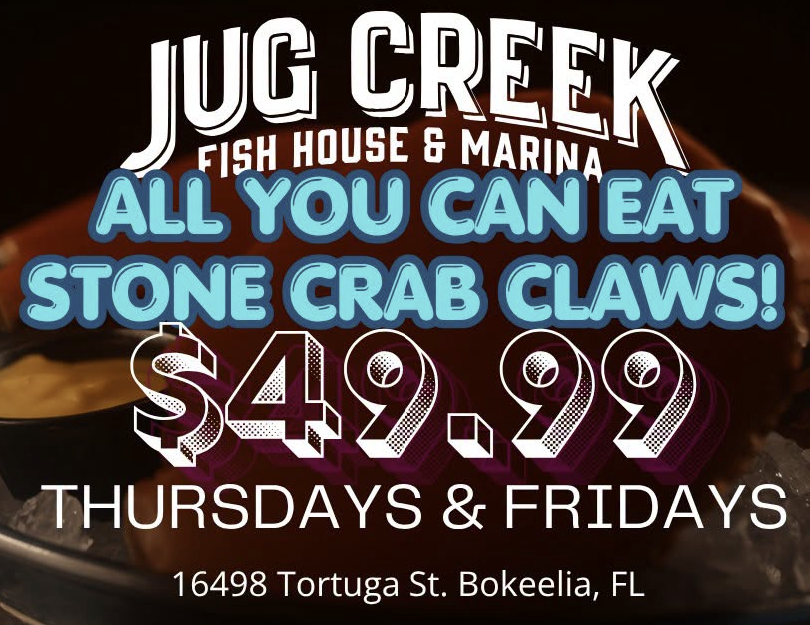 Jug Creek Marina crab claw special