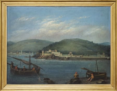 Marina con pescatori