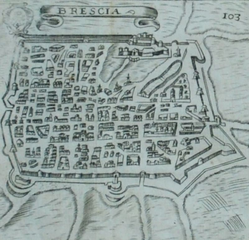Andrea Scoto — Pianta prospettica della città di Brescia