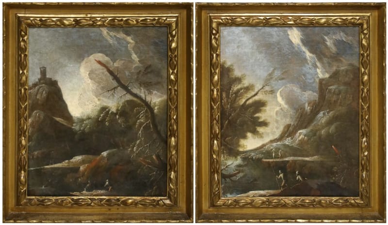 Francesco Foschi — Coppia di paesaggi invernali