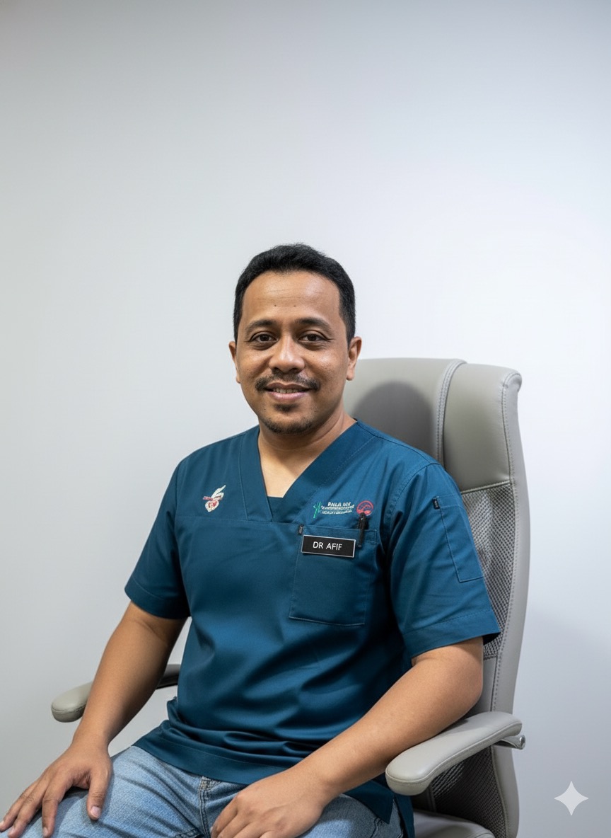 Dr Afif, MD (UKM) — CEO Klinik Al-Farhain and Production Lead for EnerVast digestive wellness supplement
