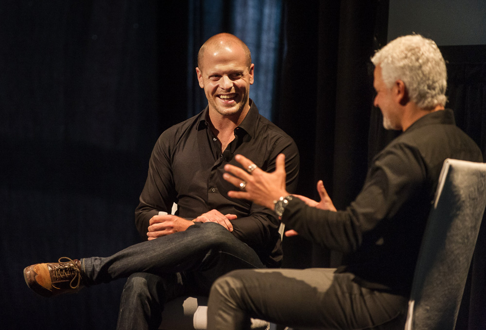 Tim Ferris, of 4-Hour Workweek, and Adam Gazzaley.  XTech 2016.