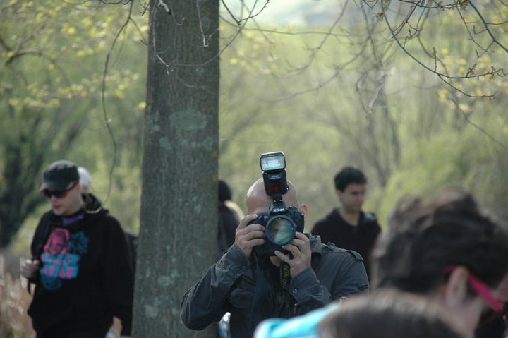Steve Han photographing at Sunset Party at Stafford Lake Novato. Photo by Malcolm Trachtenberg