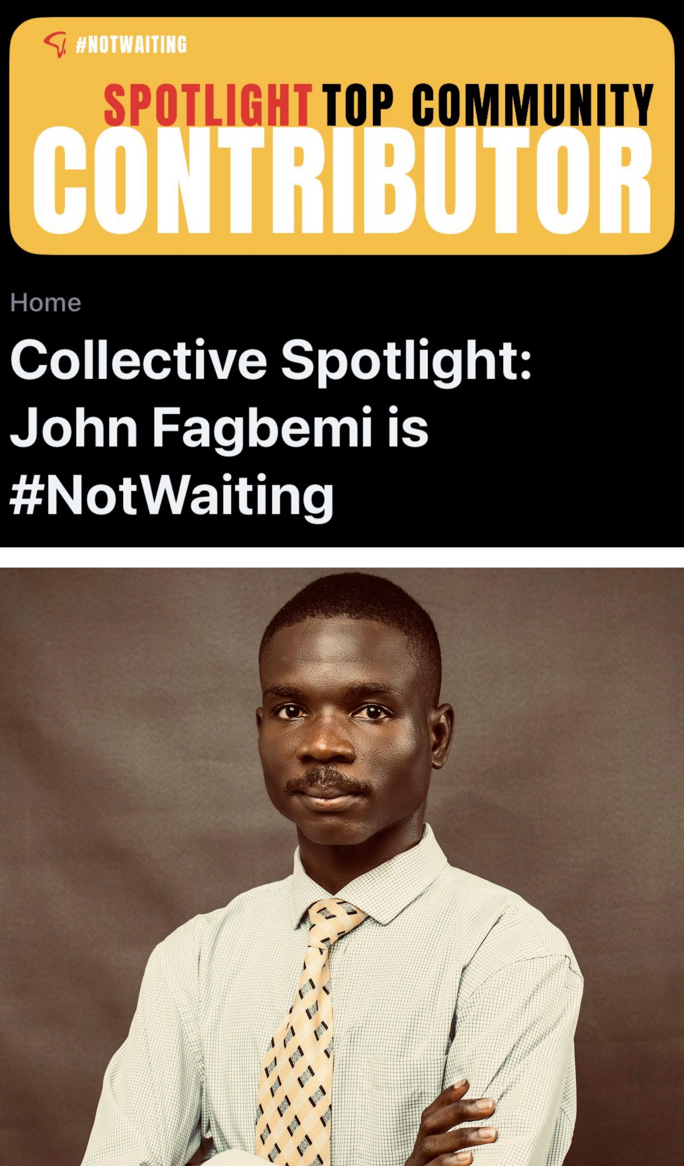 Opportunity Africa Spotlights Talk Africa NG Founder John Fagbemi as #NotWaiting Community Contributor