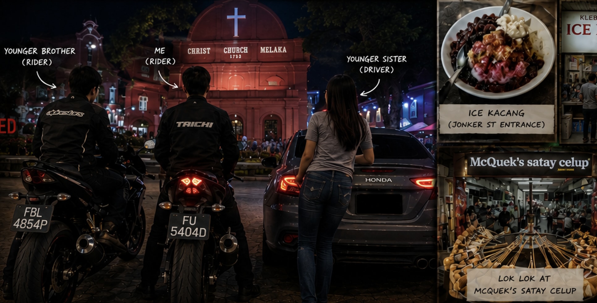5 riders to Malacca