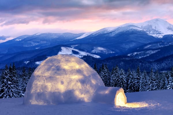 Close-up of cracked blue and white ice surface