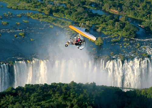Microlight Flight Over the Falls