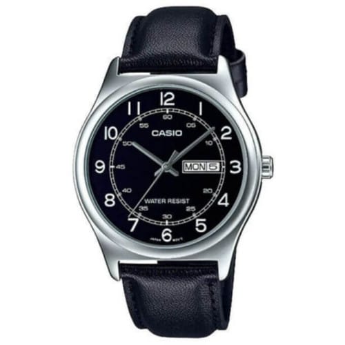 Casio – Montre pour Hommes – Bracelet En Cuir – Noir/Blanc – MTP-V006L-1B2UDF Casio – Montre pour Hommes – Bracelet En Cuir – Noir/Blanc – MTP-V006L-1B2UDF