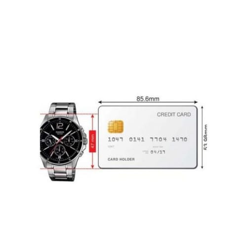 Casio – Homme – Cadran noir – Bracelet en acier inoxydable – MTP-1374D-1AVDF Casio – Homme – Cadran noir – Bracelet en acier inoxydable – MTP-1374D-1AVDF