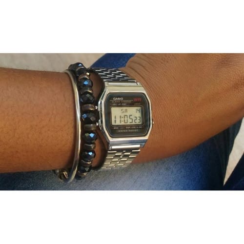 Casio – Montre homme digitale en acier inoxydable – A159W-N1DF Casio – Montre homme digitale en acier inoxydable – A159W-N1DF