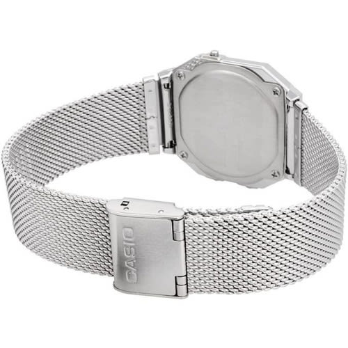 Casio – SUPER SLIM – Vintage – Digital argenté – Bracelet milanais – A700WM-7ADF Casio – SUPER SLIM – Vintage – Digital argenté – Bracelet milanais – A700WM-7ADF